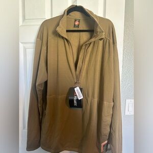 USMC Polartec Frog Grid Fleece Thermal Pullover |Coyote Brown